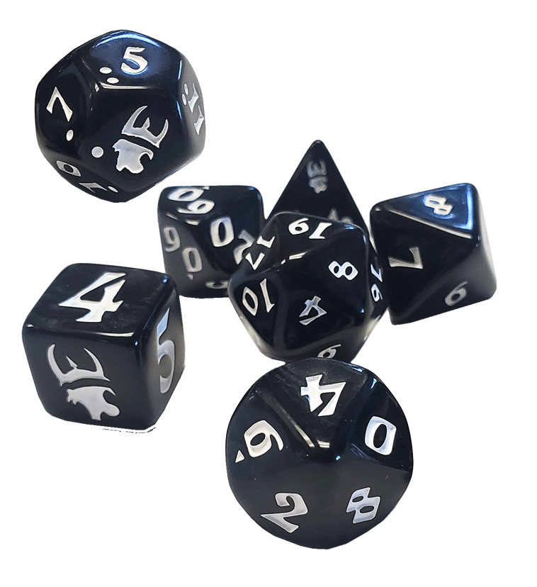 Munchkin 7 die set - Black/white